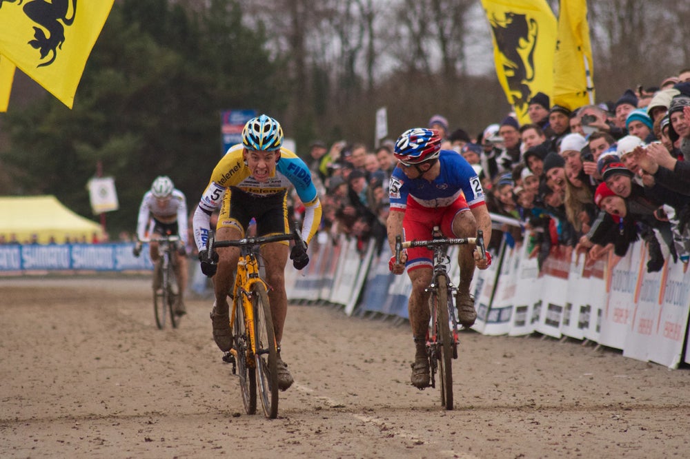 Tom Meeusen won the final World Cup of the 2013-14 season ahead of Francis Mourey in Nommay. Photo: Dan Seaton | VeloNews.com
