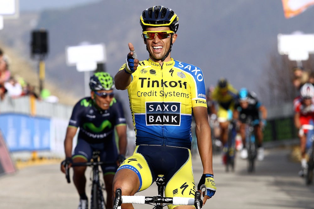 Alberto Contador took a mountaintop victory ahead of Nairo Quintana on stage 4 of Tirreno Adriatico. Photo (c) Tim De Waele.