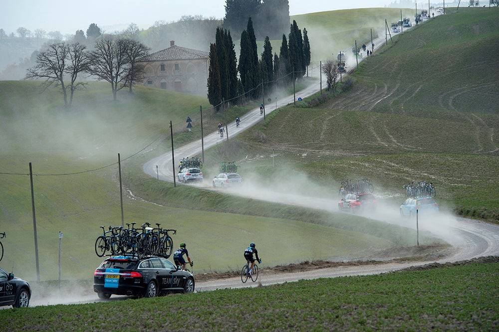 At 200km, the Strade Bianche is a long and winding (and dusty) road. Photo: Tim De Waele | <a href=http://www.tdwsport.com target="_blank">TDWsport.com</a>