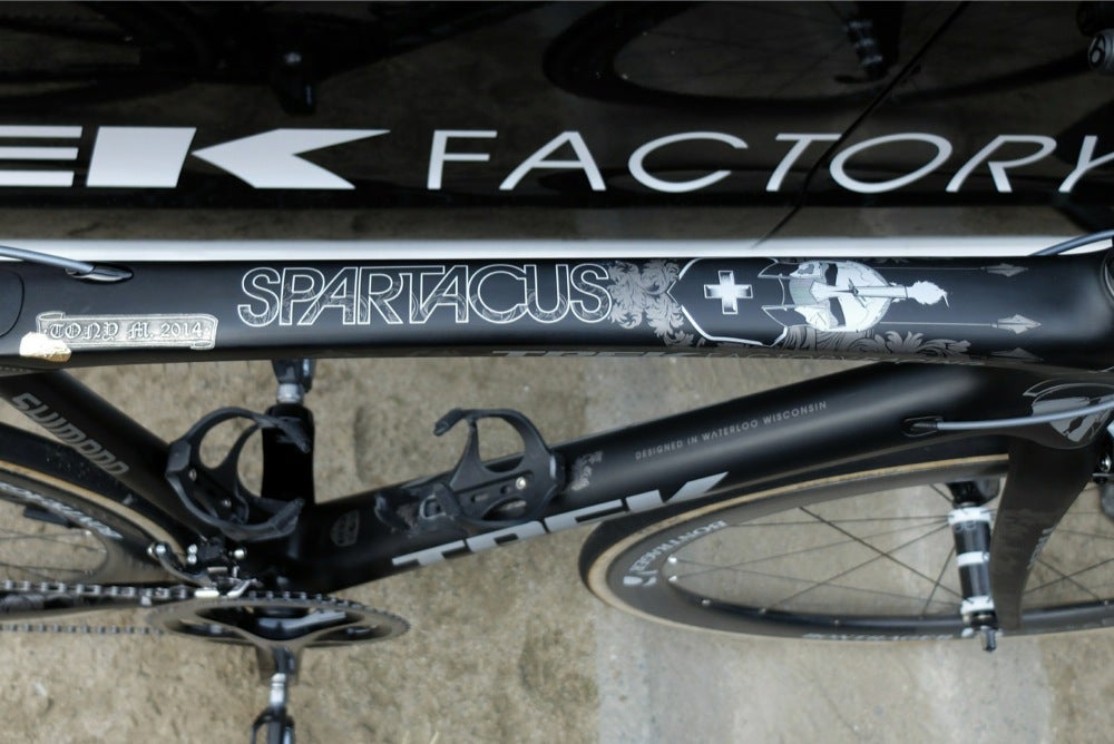 Cancellara's nickname, Spartacus, is a running theme throughout the bike. Photo: Logan VonBokel | VeloNews.com