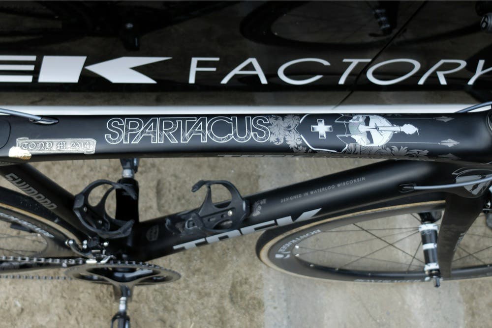 Cancellara's nickname, Spartacus, is a running theme throughout the bike. Photo: Logan VonBokel | VeloNews.com