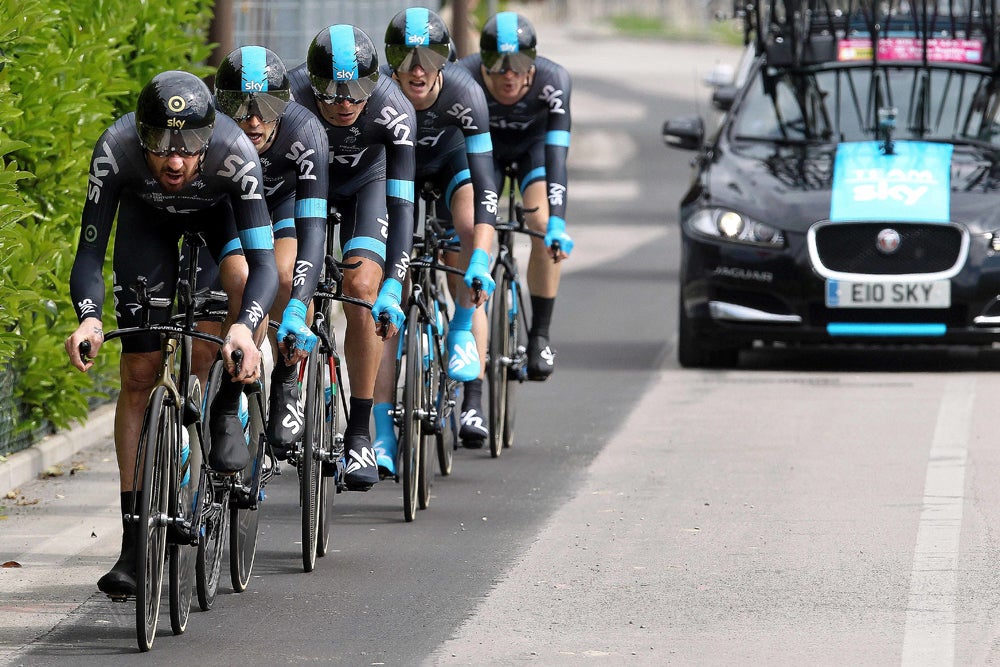 Five riders instead of the allowed eight started the Giro del Trentino for Sky. Photo: Tim De Waele | <a href="http://tdwsport.com" target="_blank">TDWsport.com</a>
