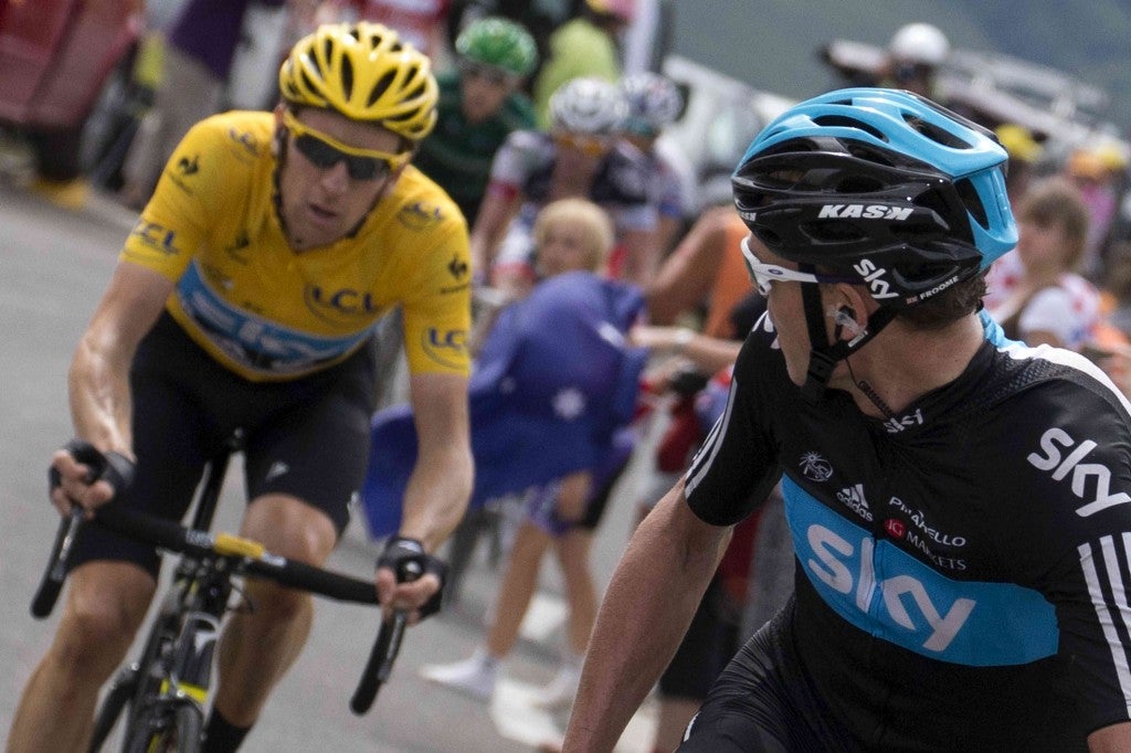 Sky's Bradley Wiggins and Chris Froome have had a contentious relationship ever since the 2012 Tour de France, where they finished first and second overall. Photo: Joel Saget | AFP