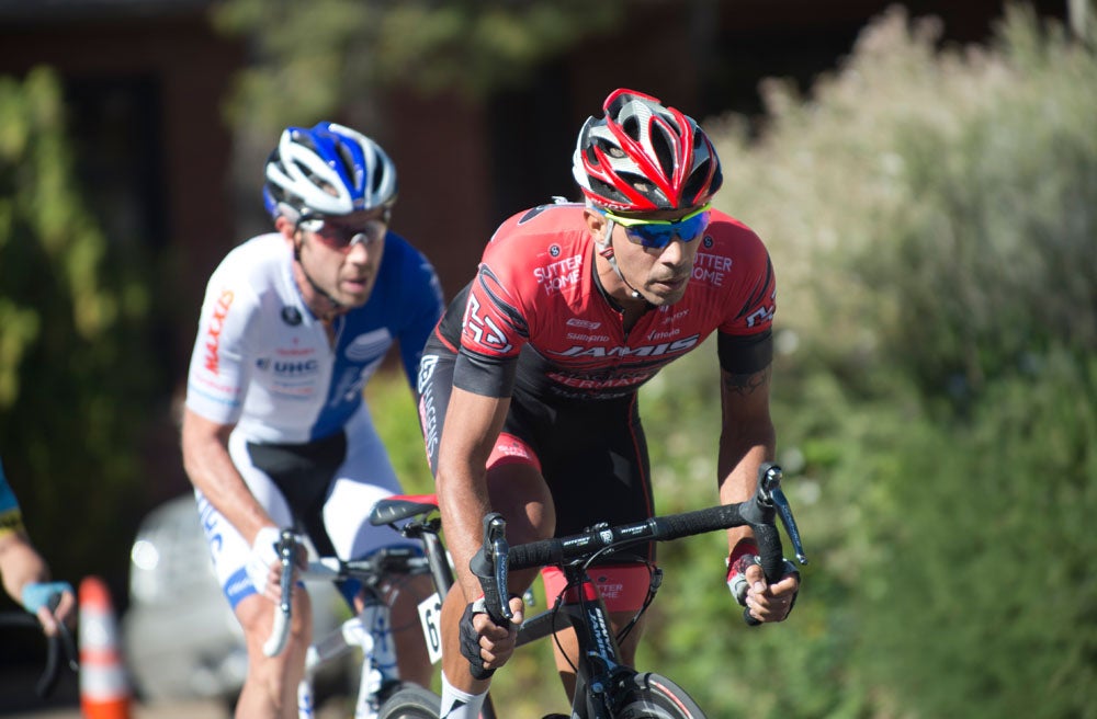Luis Amaran leads Ben Day in the break, which would lap the field. Amaran took the stage; Day took the jersey. Photo: Casey B. Gibson | <a href="http://www.cbgphoto.com">www.cbgphoto.com</a>