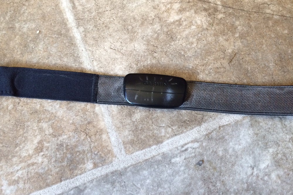 The marker decorations are so I won't confuse my heart rate strap with someone else's. This picture is to show you the salt. Photo: Phil Gaimon | VeloNews.com