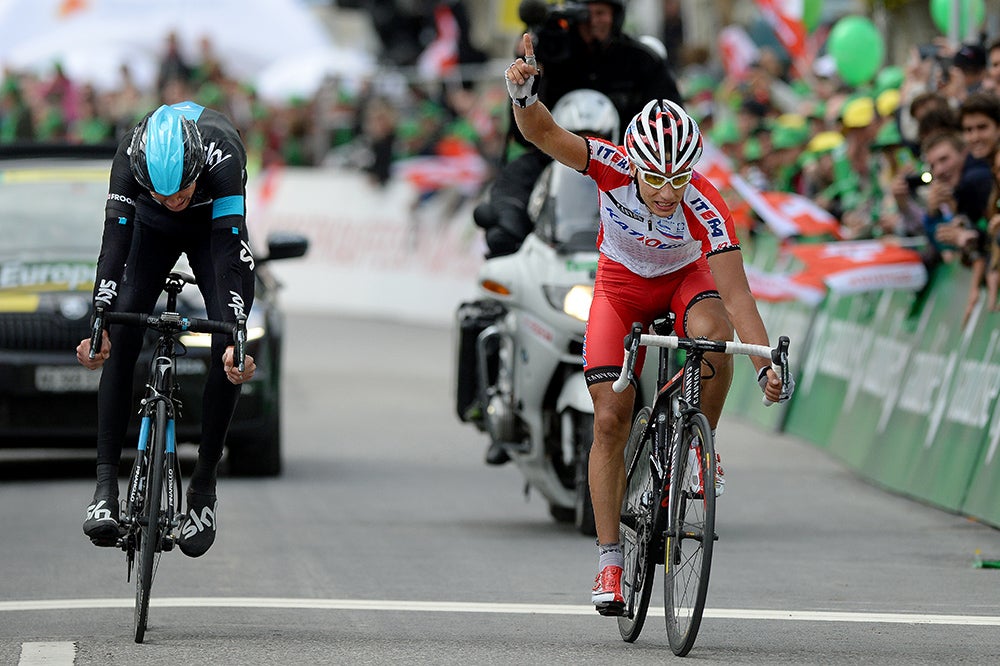 Simon Spilak beat Chris Froome in stage 3 of the Tour de Romandie. Photo: Tim De Waele | <a href="http://tdwsport.com" target="_blank">TDWsport.com</a>