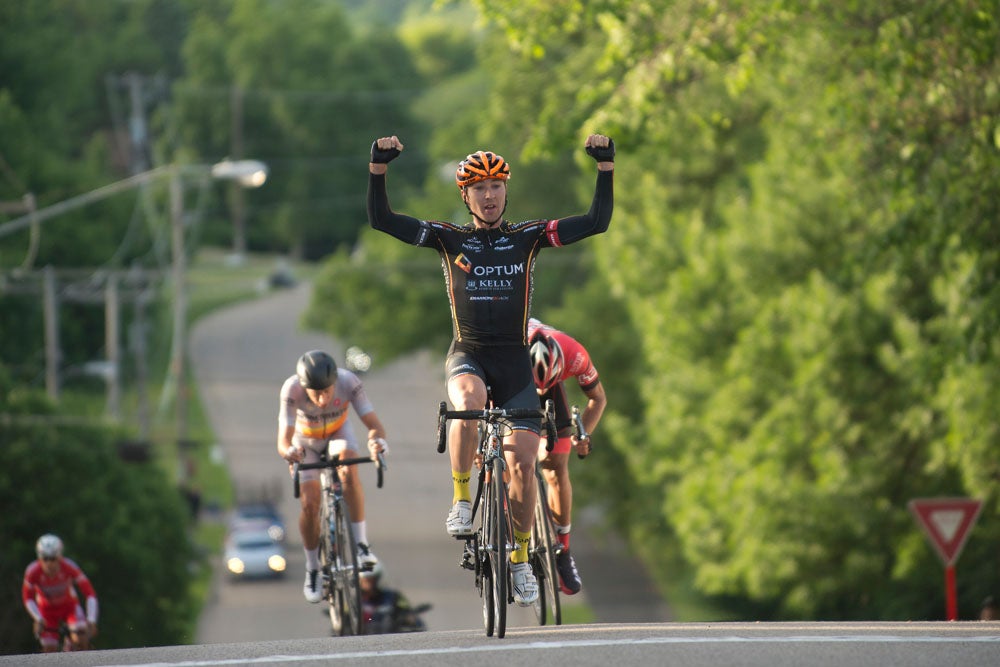 Ryan Anderson took the win with a strong uphill sprint over his three breakaway companions. Photo: Casey B. Gibson | <a href="http://www.cbgphoto.com">www.cbgphoto.com</a>