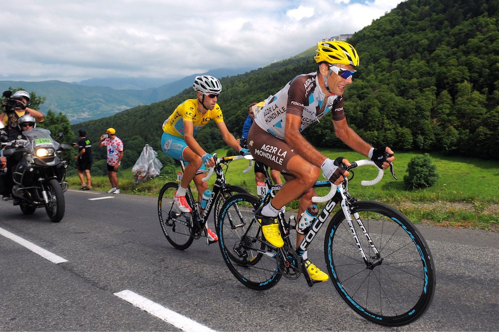 Jean Christophe Peraud was happy to have the legs to ride with Nibali on the final climb. In doing so, he moved within eight seconds of third place on GC. Photo: Tim De Waele | <a href="http://tdwsport.com" target="_blank">TDWsport.com</a>