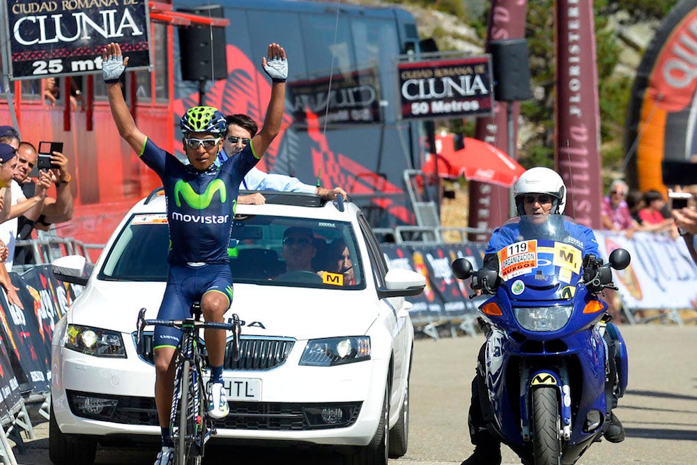 Nairo Quintana left his mark on stage 3 of Vuelta a Burgos, winning on the final climb and taking the GC lead. Photo courtesy of Vuelta a Burgos