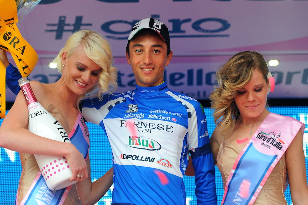Matteo Rabottini won the blue KOM jersey at the 2012 Giro d'Italia. Photo by Tim de Waele.
