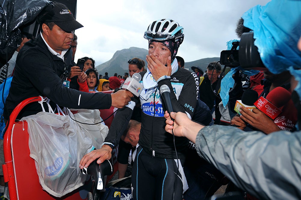 Fighting bronchitis, Rigoberto Uran (Omega Pharma-Quick Step) struggled on stage 16, losing valuable time and falling outside of the top-10 in GC. Photo: Tim De Waele | <a href="http://tdwsport.com" target="_blank">TDWsport.com</a>