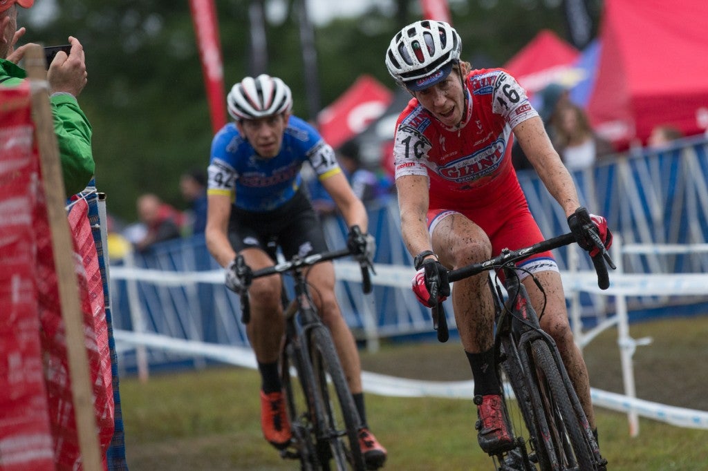 Rachel Lloyd continued her impressive comeback to cyclocross by claiming a second-place result ahead of former Providence winner and European champion Helen Wyman. Photo: Wil Matthews | <a href="http://www.wilmatthewsphoto.com">www. wilmatthewsphoto.com</a>