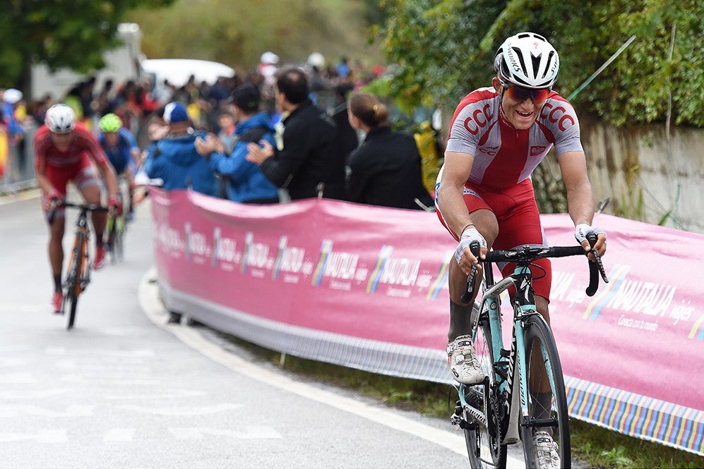 The 2014 world road championships felt like the dawning of the Michal Kwiatkowski era, as the Polish all-rounder rode a brilliant race in the rain to win the rainbow jersey. Photo: Tim De Waele | <a href="http://www.tdwsport.com" target="_blank">TDWsport.com</a>