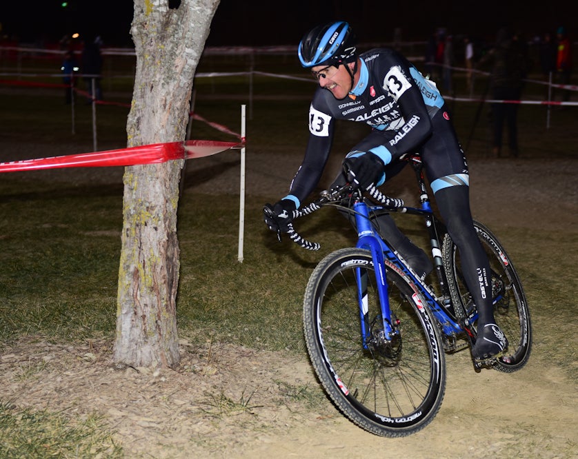 Ben Berden rode to first place at Jingle Cross Friday night. Photo: Dave McElwaine