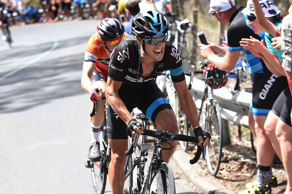 Richie Porte and Rohan Dennis went toe to toe on Willunga Hill. Photo: Tim De Waele | <a href=http://www.tdwsport.com target="_blank">TDWsport.com</a>