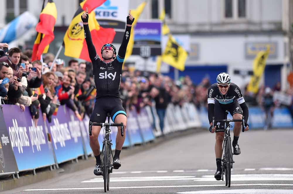 Victory! Ian Stannard out-foxed Etixx – Quick-Step's best riders at Omloop in 2015. Photo: Tim De Waele | <a href=http://www.tdwsport.com target="_blank">TDWsport.com</a>