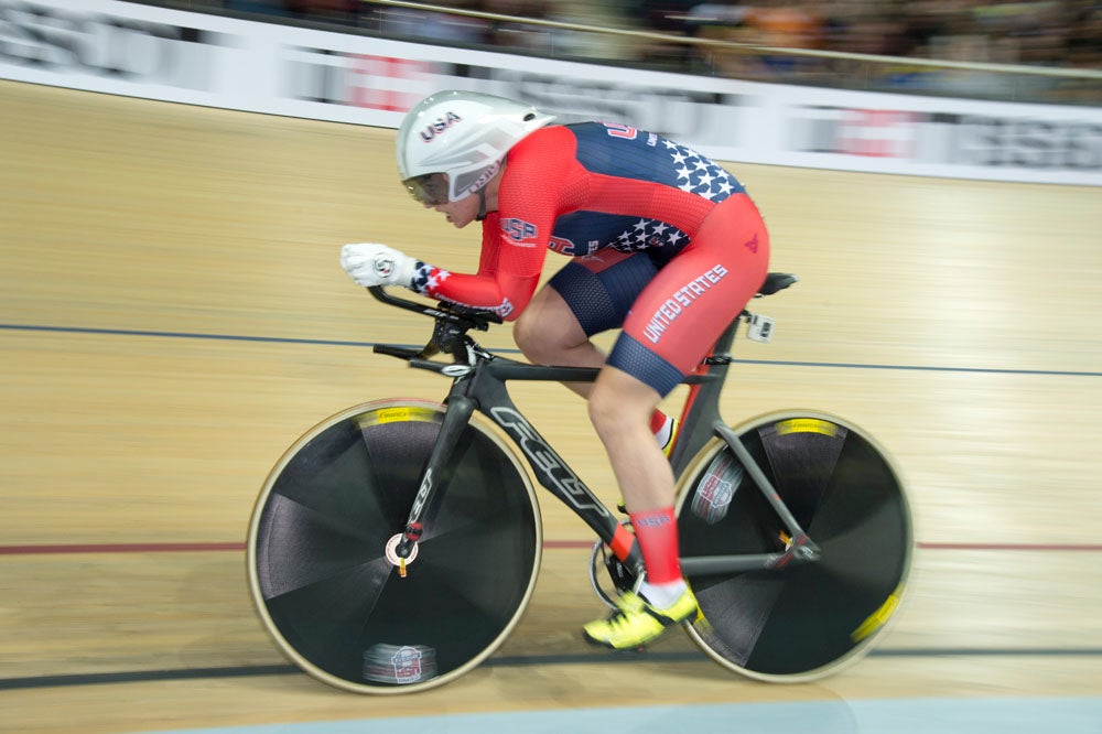Jennifer Valente wins the silver medal for the women's pursuit 
