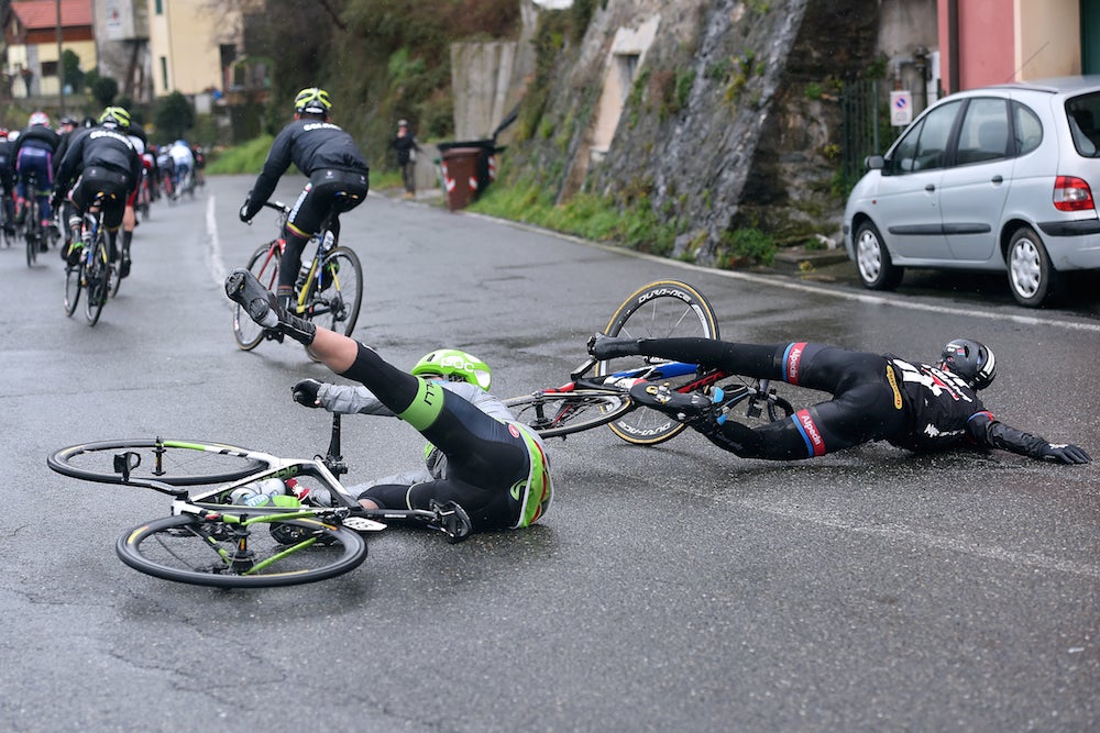 Haga got tangled with fellow American Ben King (Cannondale-Garmin) in Milano-Sanremo. Photo: Tim De Waele | <a href="http://www.tdwsport.com" target="_blank">TDWsport.com</a>
