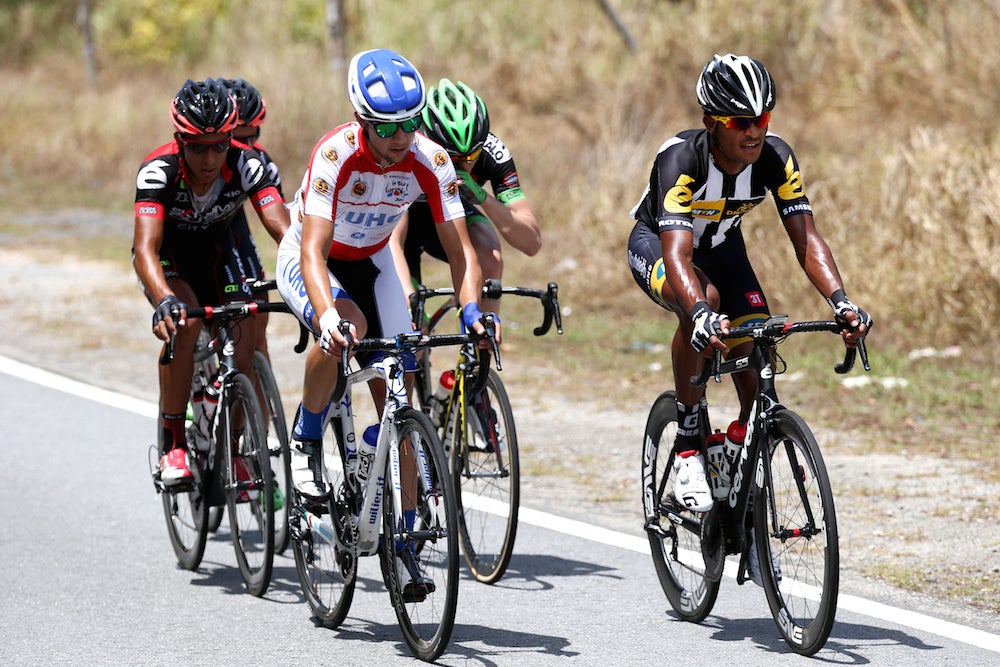 Kiel Reijnen's (UnitedHealthcare) breakaway heroics in stage 3 of Tour de Langkawi put him in the driver's seat for the race's king of the mountains competition. Photo: Tim De Waele | <a href="http://www.tdwsport.com" target="_blank">TDWsport.com</a>