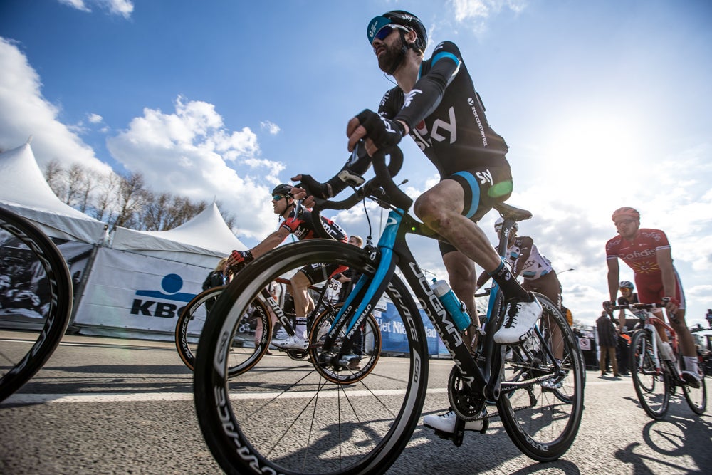 Bradley Wiggins will ride off into the sunset after Sunday's Paris-Roubaix, his final race with Team Sky. Despite coming up short at Flanders, Sky is confident he can deliver a big result on the cobblestones. Photo: Jim Fryer | BrakeThrough Media | brakethroughmedia.com