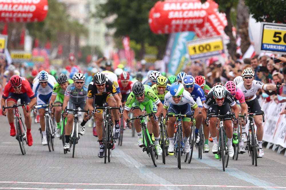 Andre Greipel (far right) finished eighth in Sunday's Tour of Turkey opener. Photo: Tim De Waele | <a href="http://www.tdwsport.com" target="_blank">TDWsport.com</a>