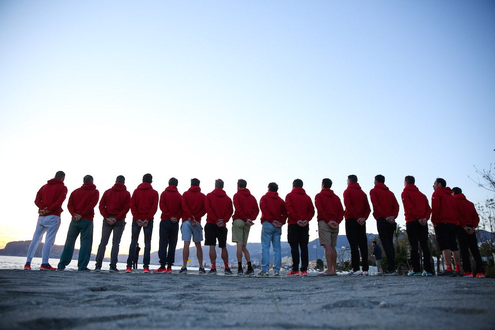 Drapac Pro Cycling commemorates Gallipoli centenary on Anzac Day during Tour of Turkey trip. Photo: Kei Tsuji | Tim de Waele