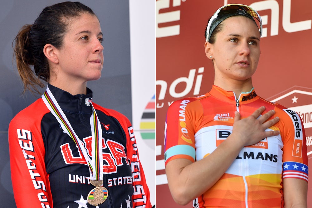 Evelyn Stevens (left) and Megan Guarnier joined Boels-Dolmans for this season. Photo: Tim De Waele | <a href="http://www.tdwsport.com" target="_blank">TDWsport.com</a>