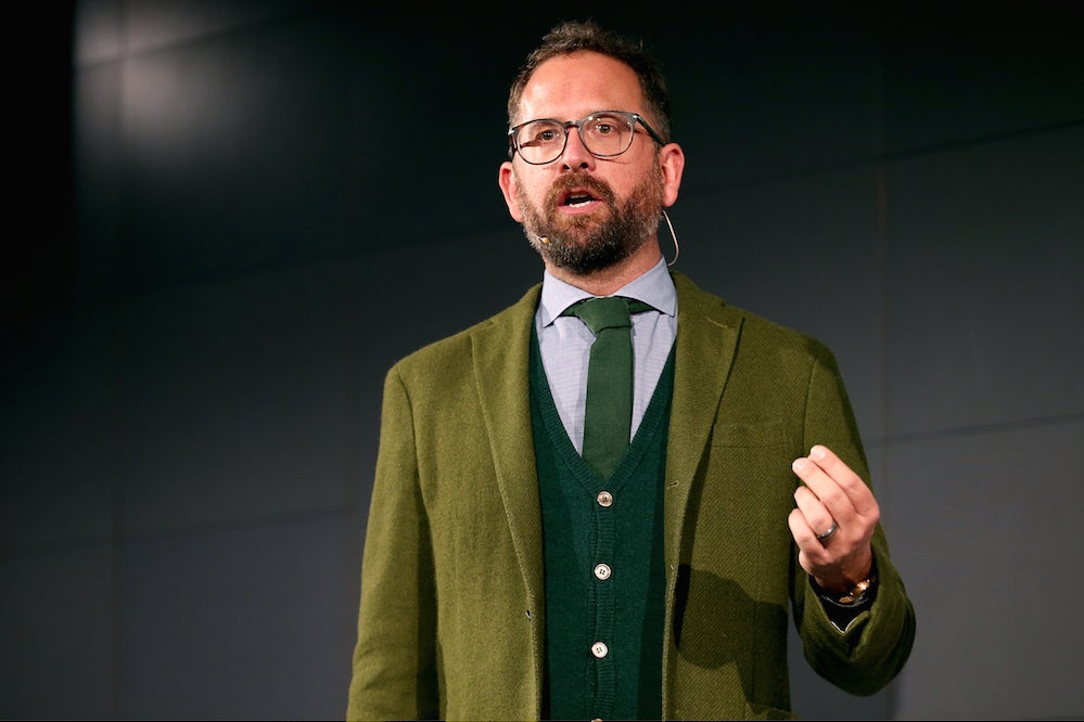 Cannondale-Garmin team manager Jonathan Vaughters, at the 2015 team launch in Manhattan. Photo: Tim De Waele/TDWSport.com.