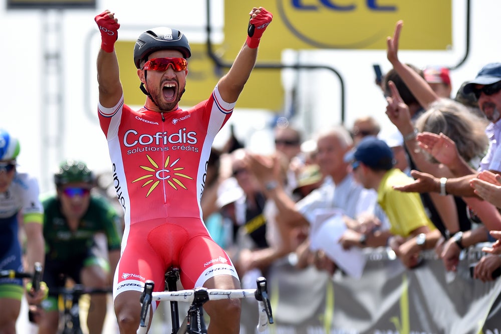 Nacer Bouhanni sprinted to victory in the second stage of the Critérium du Dauphiné. Photo: Tim De Waele | <a href="http://www.tdwsport.com" target="_blank">TDWsport.com</a>