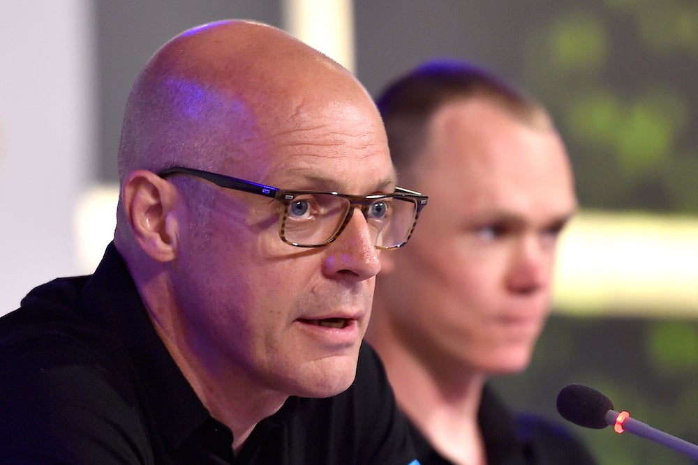 Team Sky's David Brailsford revealed Monday that the squad suspects hackers have stolen Chris Froome's power data. Photo: Tim De Waele | <a href="http://www.tdwsport.com" target="_blank">TDWsport.com</a> (File).