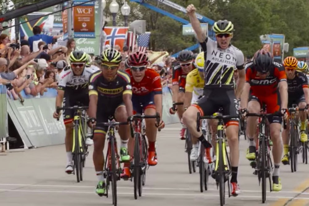 Logan Owen had a breakthrough win for the Axeon Cycling Team when he captured stage 3 at the Larry H. Miller Tour of Utah. Photo: Casey B. Gibson | <a href="http://www.cbgphoto.com">www.cbgphoto.com</a>