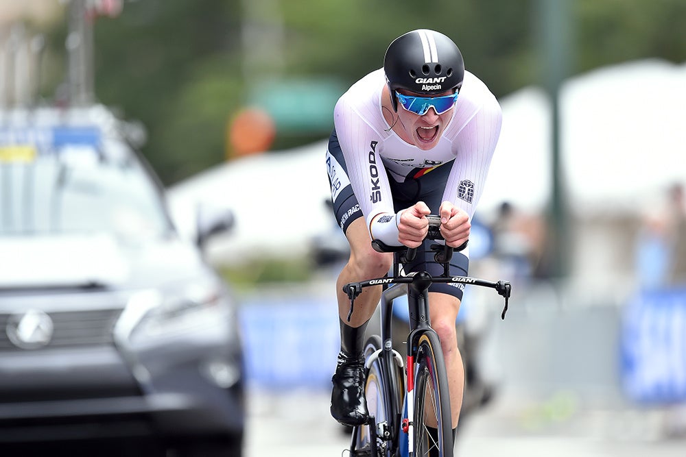 Germany's Leo Appelt won the junior men's individual time trial on Tuesday. Photo: Tim De Waele | <a href="http://www.tdwsport.com" target="_blank">TDWsport.com</a>