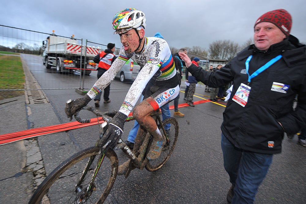 Van der Poel rode to third place at the 2015 Koksijde cyclocross race. Photo: Tim De Waele | <a href=http://www.tdwsport.com target="_blank">TDWsport.com</a>
