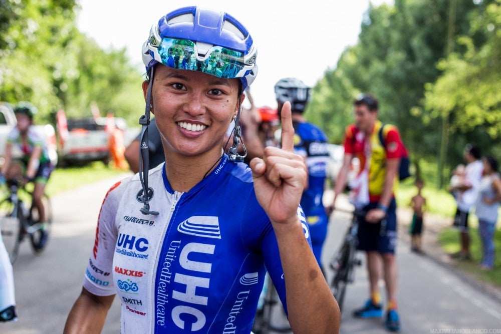 Coryn Rivera kicked off the 2016 season with a win in stage 1 of the Tour Feminino de San Luis on Sunday. Photo: UnitedHealthcare Pro Cycling