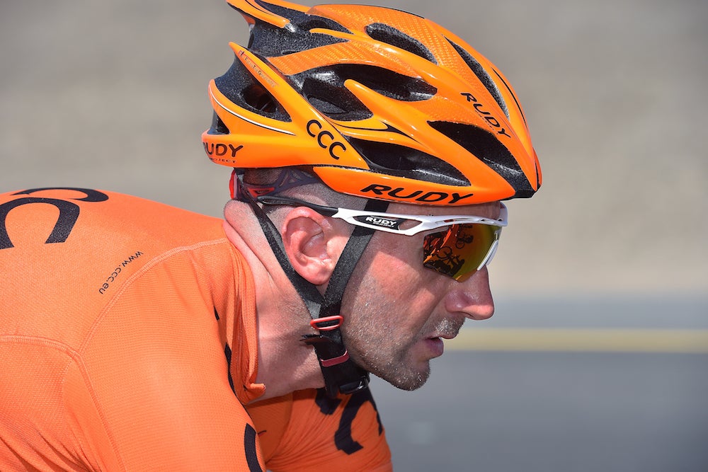 Rebellin, 50, suffered twin fractures in his leg when he crashed at the 2021 Memorial Marco Pantani.