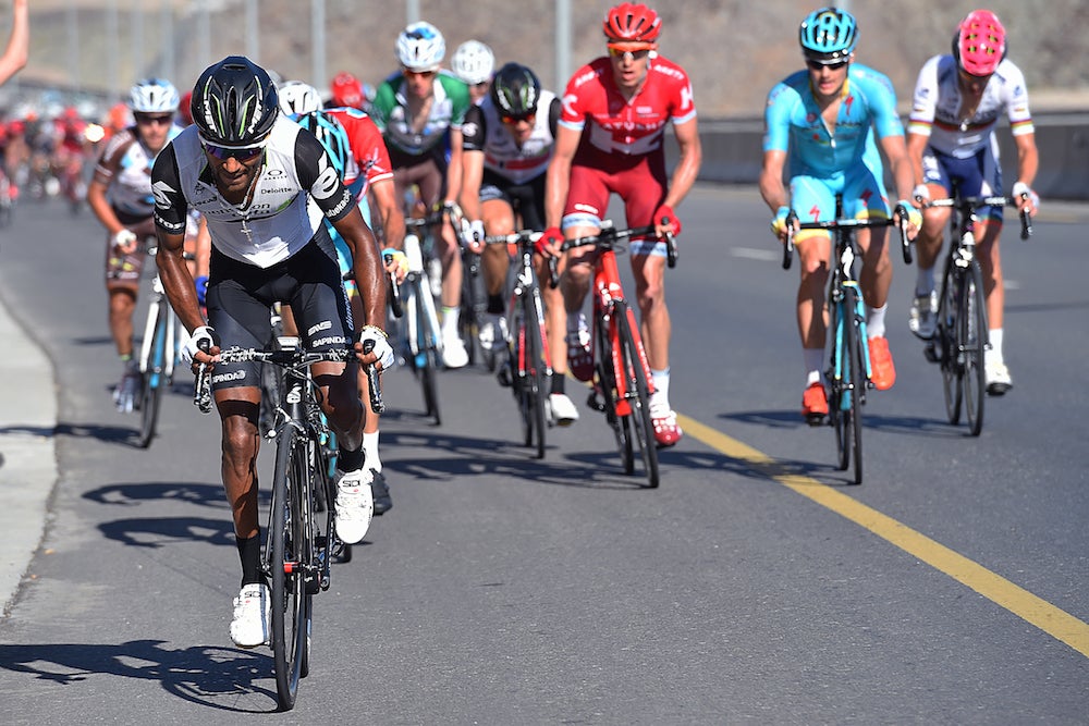 Rising star Merhawi Kudus put his talents on display in the Tour of Oman's fourth stage, where he finished sixth, and was active again at the front of the pack in stage 5. Photo: Tim De Waele | <a href="http://tdwsport.com" target="_blank">TDWsport.com</a>