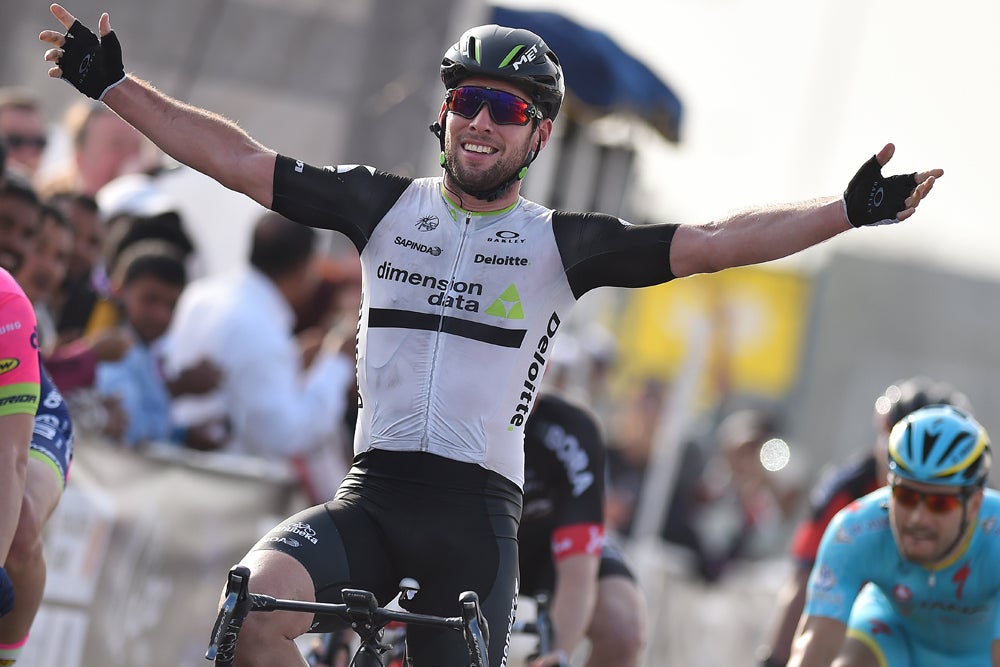Mark Cavendish won his first race in a Dimension Data kit on Monday. Photo: Tim De Waele | <a href="http://www.tdwsport.com" target="_blank">TDWsport.com</a>