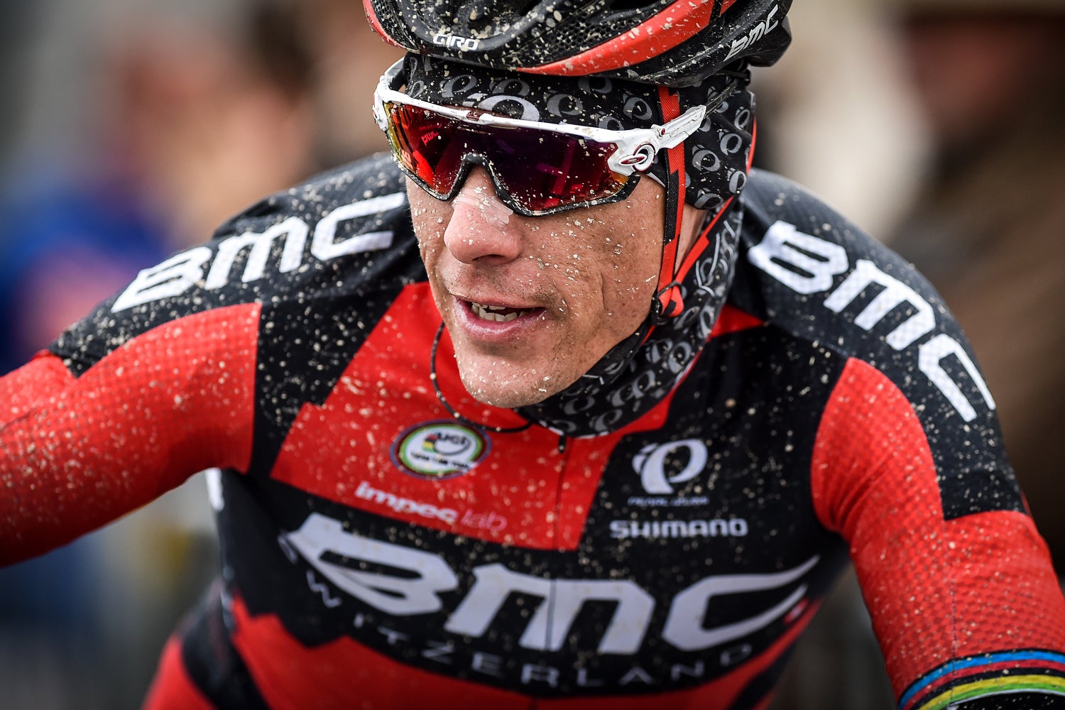 Philippe Gilbert during the cold and snowy stage 1 at Paris-Nice. Photo: Tim De Waele | <a href="http://www.tdwsport.com" target="_blank">TDWsport.com</a>