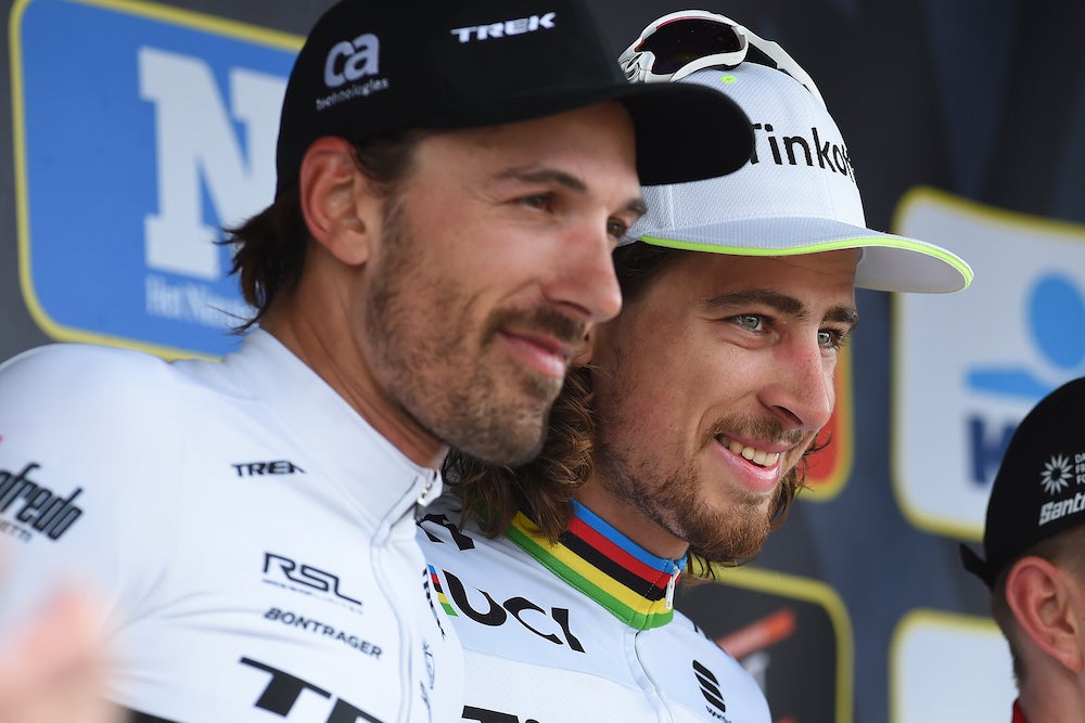 In many ways, Peter Sagan and Fabian Cancellara are quite different, but when it comes to the cobbled classics, they share similar, impressive traits. Photo: Tim De Waele | <a href="http://www.tdwsport.com" target="_blank">TDWsport.com</a> (File).