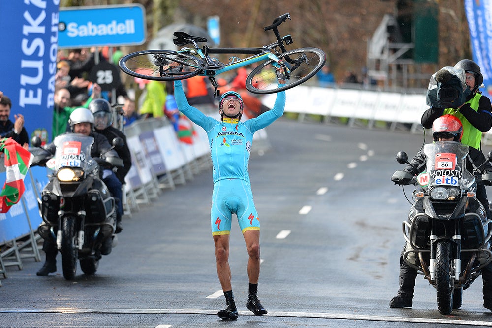 Diego Rosa celebrated a hard-fought win in the queen stage of Vuelta al Pais Vasco. Photo: Tim De Waele | <a href="http://www.tdwsport.com" target="_blank">TDWsport.com</a>
