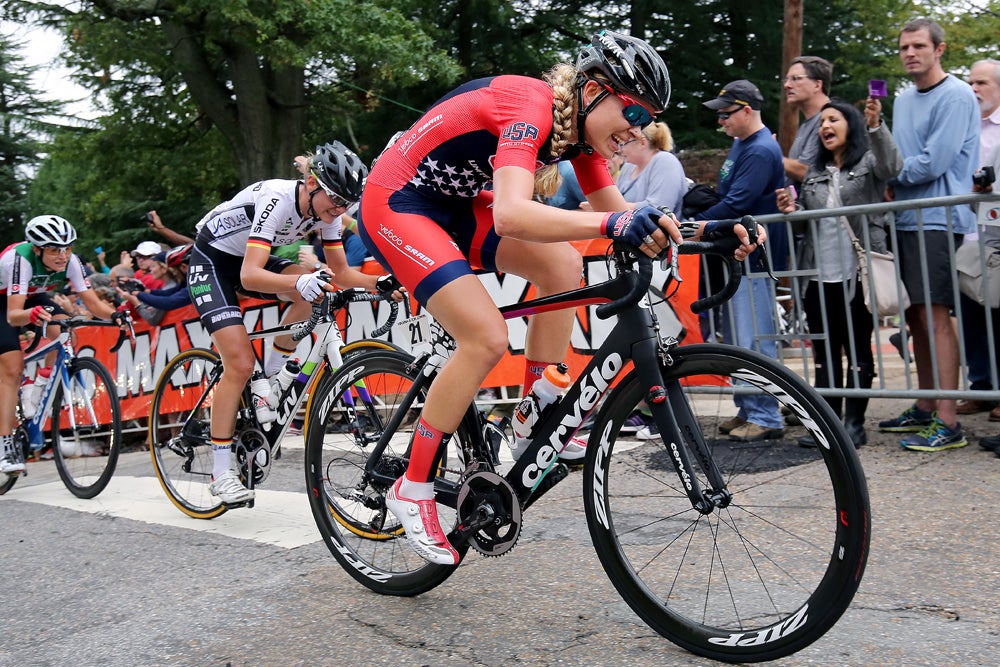 Tayler Wiles, shown here at the 2015 worlds, had a strong performance at the Energiewacht Tour. Photo: Tim De Waele | <a href="http://www.tdwsport.com" target="_blank">TDWsport.com</a>