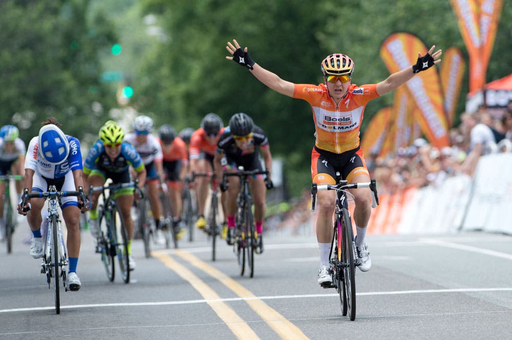 Megan Guarnier took a second straight national road race championship victory Saturday. Photo: Casey B. Gibson | www.cbgphoto.com