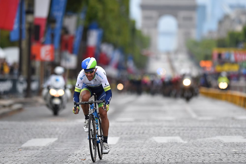 Svein Tuft broke free of the peloton during the final stage of last summer's Tour de France. Photo: Tim De Waele | <a href="http://www.tdwsport.com" target="_blank">TDWsport.com</a>