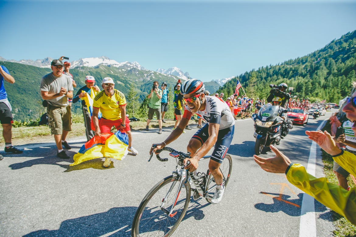 Jarlinson Pantano showed his victory on stage 15 was no fluke, with another strong performance on the hors categorie Finahut-Emosson climb. Photo: Iri Greco / BrakeThrough Media | www.brakethroughmedia.com