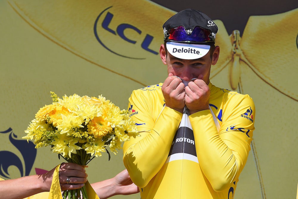 Mark Cavendish rode into the Tour's yellow jersey with his stage 1 win Saturday. Photo: Tim De Waele | <a href="http://www.tdwsport.com" target="_blank">TDWsport.com</a>