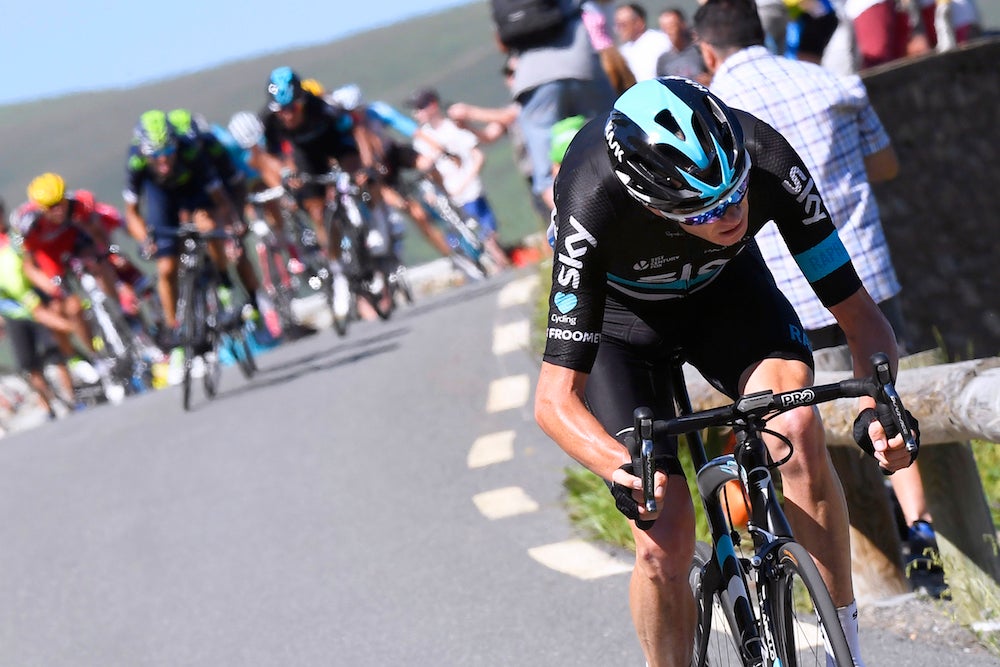 Chris Froome pulled away from his rivals just after the final climb of stage 8. Photo: Tim De Waele | <a href="http://www.tdwsport.com" target="_blank">TDWsport.com</a>