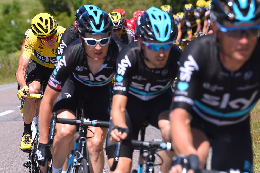Chris Froome's ride in the yellow jersey has been made easier by his deep lineup of teammates. Photo: Tim De Waele | <a href="http://www.tdwsport.com" target="_blank">TDWsport.com</a>