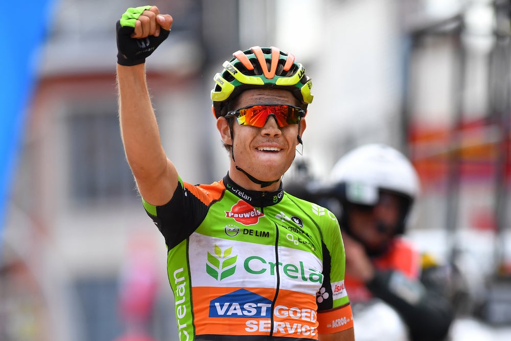 Wout Van Aert found the dirt and cobblestones of Schaal Sels to his liking Sunday. Photo: Tim De Waele | <a href="http://www.tdwsport.com" target="_blank">TDWsport.com</a>