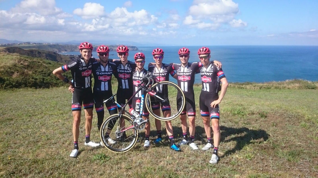 We took the scenic route to coffee today, while Nikias took the opportunity to rest his aching knee following his crash on stage 5.