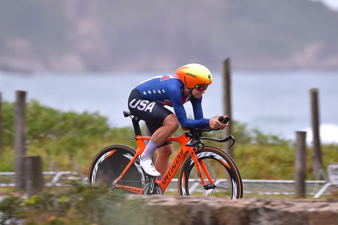 World hour record holder Evelyn Stevens didn't have her best day in the Rio TT, finishing 10th. She said she was riding too cautiously on the wet corners. Photo: Tim De Waele | TDWsport.com